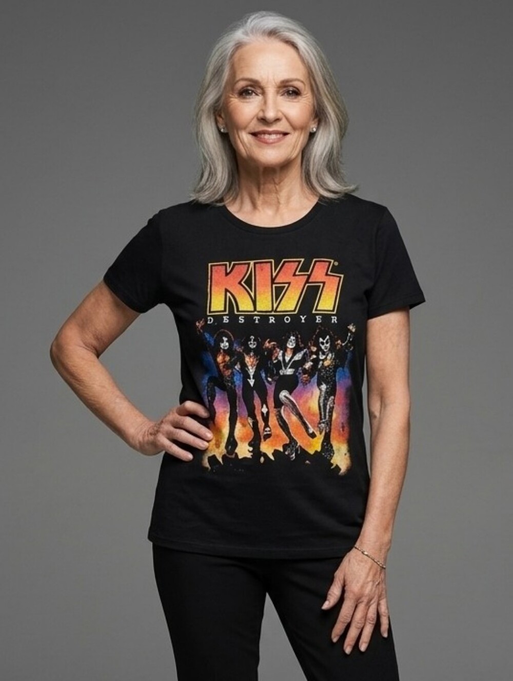 Kiss Black Short Sleeve Destroyer Logo Tee